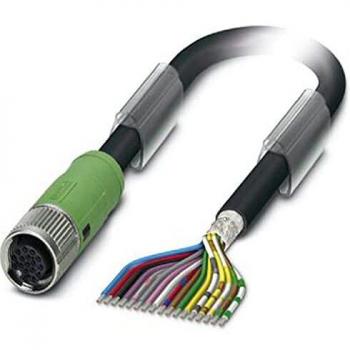 17-Pole Sensor-Actuator Connection Cable, 10m, M12 Female, IP65/IP67