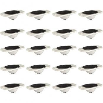 20 Pcs Self-Adhesive Stainless Steel Mini Swivel Caster Wheels with 360 Degree Rotation