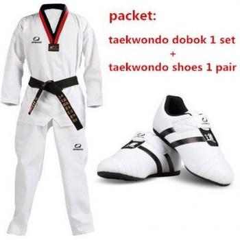 GINGPAI Taekwondo Complete Set: Shoes, Dobok, and Belt for Kids and Adults - WTF TKD Karate Wushu Sports Gear