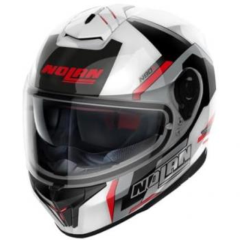 Nolan N80-8 Wanted N-Com Casco Integrale Nero Grigio Bianco L