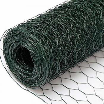 Niederberg Metall Grillage Métallique pour Cloture Maillage Hexagonal : 25x25mm Longueur 25m Hauteur 100cm Clôture pour Animaux et Plantes 0.9mm avec Couche en PVC Verte
