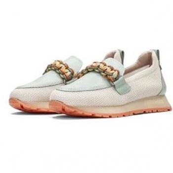 Mocasines de Mujer Hispanitas HV253948 Kansas Eucalipto Multicolor con Adorno Trenzado