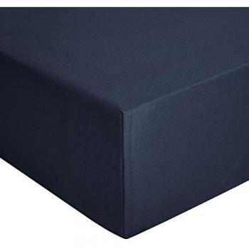Amazon Basics Drap-housse en jersey, Bleu marine - 90 x 200 cm
