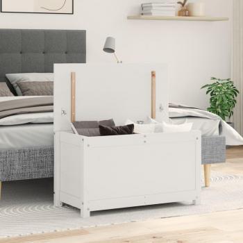 vidaXL Storage Box White 80x40x45.5 cm Solid Wood Pine