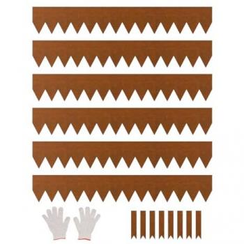 Bordure de Jardin en Acier Résistant aux Intempéries - Lot de 6 - Bordures Métalliques Pliables pour Aménagement Paysager - 1016 x 152,4 mm