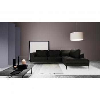 Ecksofa Luzi mit Schlaffunktion und Bettkasten, L-Form, Designsofa mit Ottomane, Metallfüße schwarz, Breite 264 cm