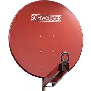 Schwaiger 85 cm Brick Red Satellite Dish with Reflective Aluminum