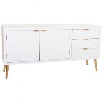 Aparador de madera blanco 145x42x71,5h cm de estilo Romántico WANDERLUST DECO