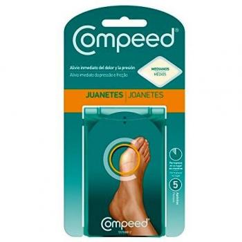 Compeed Penso Joanetes 5 unidades - curativos para joanetes, alívio da dor, proteção contra atrito, formato anatômico, adesão prolongada, impermeável e respirável