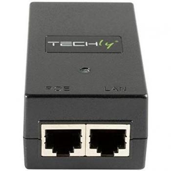 Techly PoE Injector Injektor 1 Port 48 V DC IEEE 802.3af kompatibel Class 3 PoE 15 Watt 10/100 schwarz