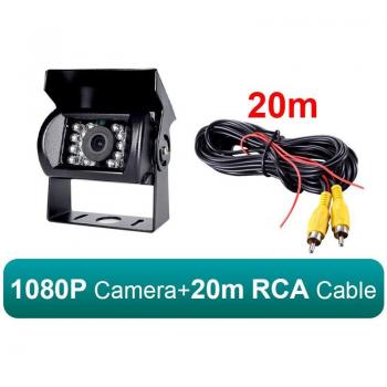 1080P Waterproof Car Parking Camera with IR Night Vision and RCA Video Cable (10M, 15M, 20M) for DC 12~24V Vehicles