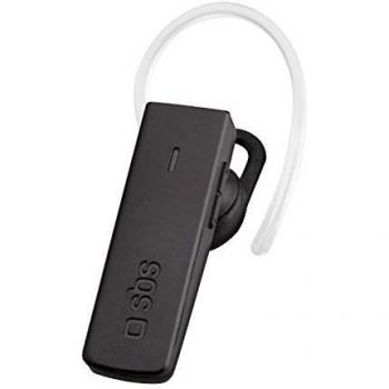 SBS Auricolare mono wireless BT 310 multipoint da ufficio, con archetto, microfono integrato, tasti per musica e chiamate, controllo volume, nero, Unica