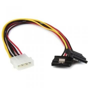 StarTech.com 12in LP4 to 2x Latching SATA Power Y Cable Splitter Adapter - 4 Pin Molex to Dual SATA (PYO2LP4LSATA)