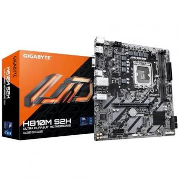 Gigabyte H810M S2H Scheda Madre mATX LGA1851 per CPU Intel Core Ultra, VRM 4+1+2 Fasi, DDR5 fino a 6400 MHz, 1xPCIe