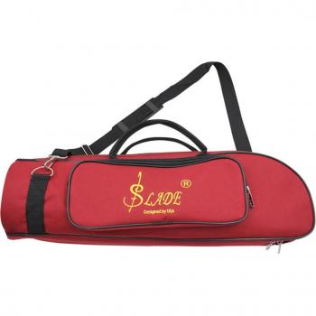 Portable Red Oxford Cloth Trumpet Bag with Padded Cotton and Brass Accessories
