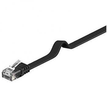 Goobay 95382 CAT 6 Câble de Liaison Plat, U/UTP, Noir, 1.5 m Longueur
