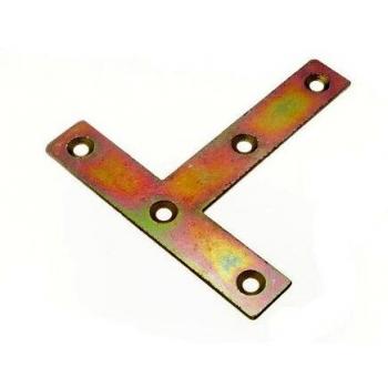 FLAT T MENDING REPAIR CONNECTOR PLATE 100MM X 100MM X 19MM YZP