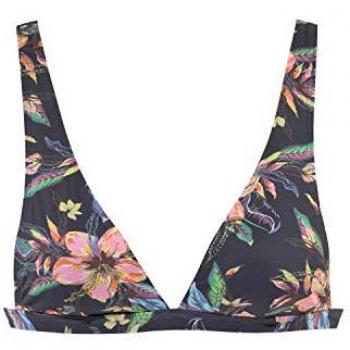 Lascana Triangel-Bikini-Top Malia Damen Anthrazit Bedruckt Gr. 34 Cup A/B mit tropischem Print