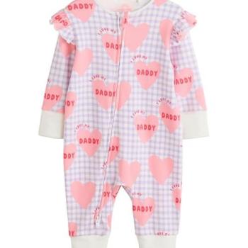 Pigiama per neonati in cotone con zip a due vie, disponibile in lavanda, rosa, rosso e bianco (0-2 anni)