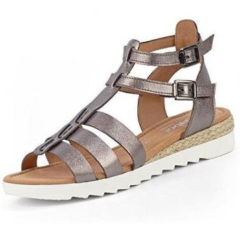Gabor Comfort 82.744-98 Damen Sandale Glattleder verstellbare Riemchen Schnalle, Groesse 39, Altsilber