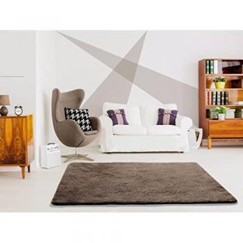 Tapis en polyester vison marron 140x200 cm