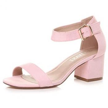 Mid Block Heel Peep Toe Ankle Strap Party Sandals