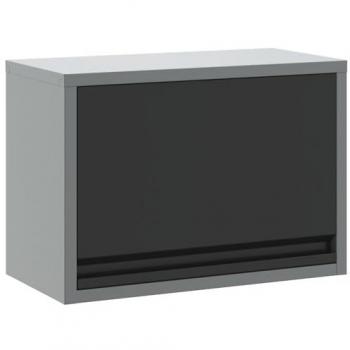 Mobiletto da parete per attrezzi con porta a sollevamento a gas, Nero, 50 x 25 x 35 cm