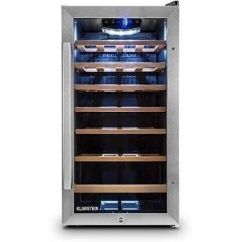 Klarstein Vinamour 26 Uno Wine Refrigerator - 26 Bottles Capacity - 88 Liters - Stainless Steel - LED Display