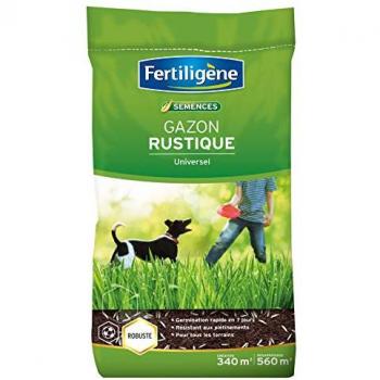 Gazon Rustique Universel Fertiligene 340m² - Semences Résistantes aux Piétinements, Premières Pousses en 1 Semaine