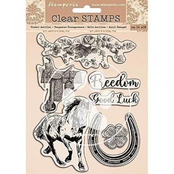 Stamperia International Acrylic Stamp Horses Sello acrílico-Caballos románticos, Varios, 14 x 18 cm