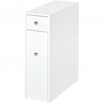HOMCOM Badschrank mit 2 Schubladen und Ablagefach, Holz Weiß, 48 x 17 x 58 cm