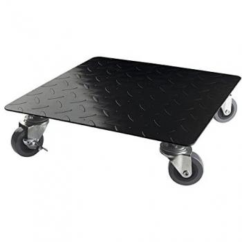 Support à roulettes carré en métal pour plantes - 0,30 x 0,30 m - Noir