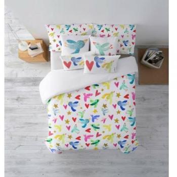 Funda Nórdica 100% Algodón Ocells con Botones para Cama de 135/140 cm