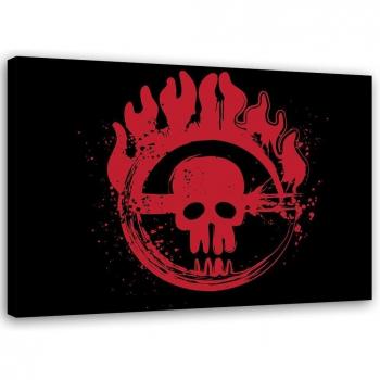 Stampa su tela Teschio Rosso in Fiamme 60x40 cm