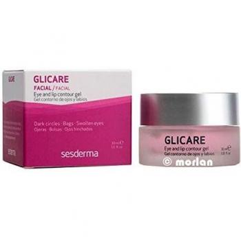 Sesderma Glicare Gel para Contorno de Olhos e Lábios 30ml - Gel hidratante, fórmula com ácido hialurônico, propriedades anti-envelhecimento, melhora a elasticidade da pele, reduz olheiras