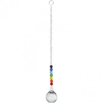 Boule de Lumière en Cristal Suspendue avec Perles Colorées, Ornement DIY en Cristal, Carillon Éolien Fabricant d'Arc-en-Ciel Attrape-Soleil
