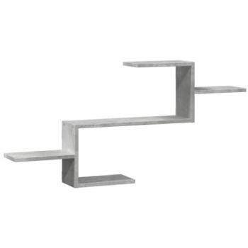 Concrete Grey Wall Shelf 104x15x49 cm Engineered Wood - Modern Floating Design