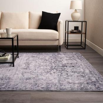 OHS Vintage Washed Flat Rug, Grey - 80 x 150cm