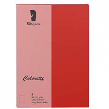 Rössler Coloretti Doppelkarte B6 hoch, 5 Stück, Klatschmohn