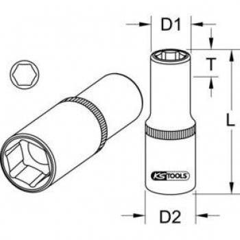 Douille six pans longue KS Tools 3/8 19 mm