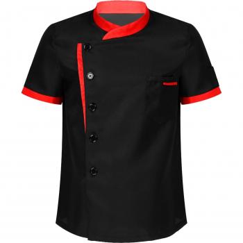 Veste de Chef Homme Respirante à Manches Courtes - Uniforme de Cuisine et Service Boulangerie