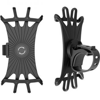 Universal Silicone Rotating Mobile Phone Holder for Motorcycle and Bicycle - Stable Handlebar Mount for iPhone and GPS Devices