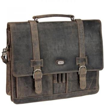 Borsa portadocumenti in pelle Antico 42 cm taupe/grigio