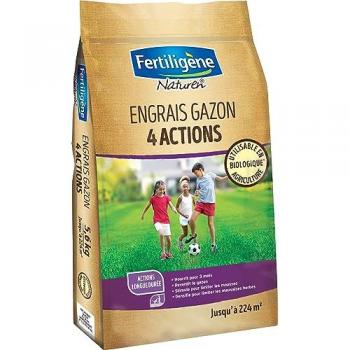 Engrais Gazon 4 Actions 10,5kg pour 420m² Fertiligène