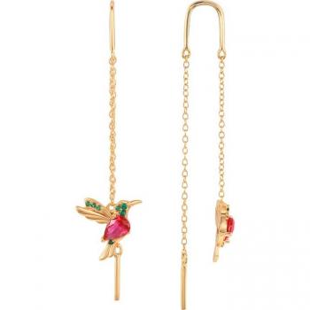925 Sterling Silber Golondrina Ohrringe für Frauen mit Roségold und Diamanten