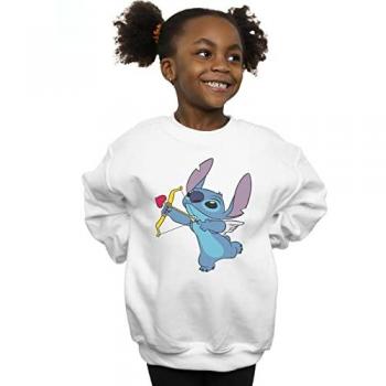 Lilo and Stitch Cupid Valentine's Sweatshirt for Girls - White, Size 12-13 Years