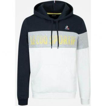 Sweat à capuche Le Coq Sportif Saison 2 N°1 Homme - Bleu/Gris Clair/Blanc Optique Taille M
