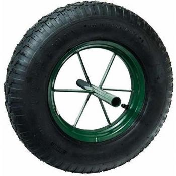 WerkaPro 10357 - Roue gonflable Increvable 15- D : 385 x 95 -Diamètre de l'axe : 20 mm - Longueur de l'axe : 242 mm - Idéal pour diable, chariot