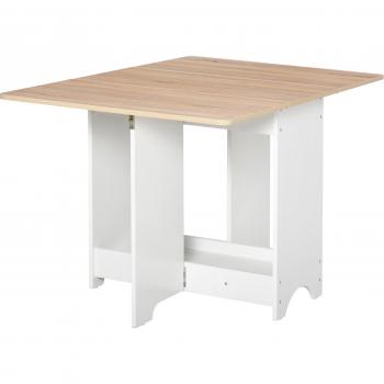 HOMCOM Foldable Dining Table Drop-Leaf Folding Desk Side Console with Storage Shelf for Kitchen, Dining Room