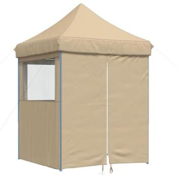 Tenda da festa pieghevole beige 200 x 200 x 306 cm in tessuto Oxford